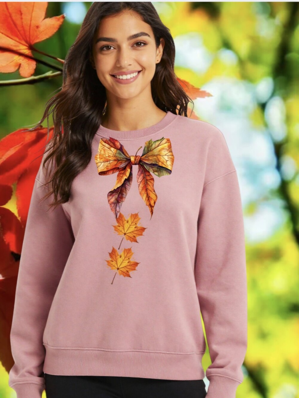 AD Golden Girl — Premium Custom Autumn Bow Crewneck Sweatshirt (Limited Edition